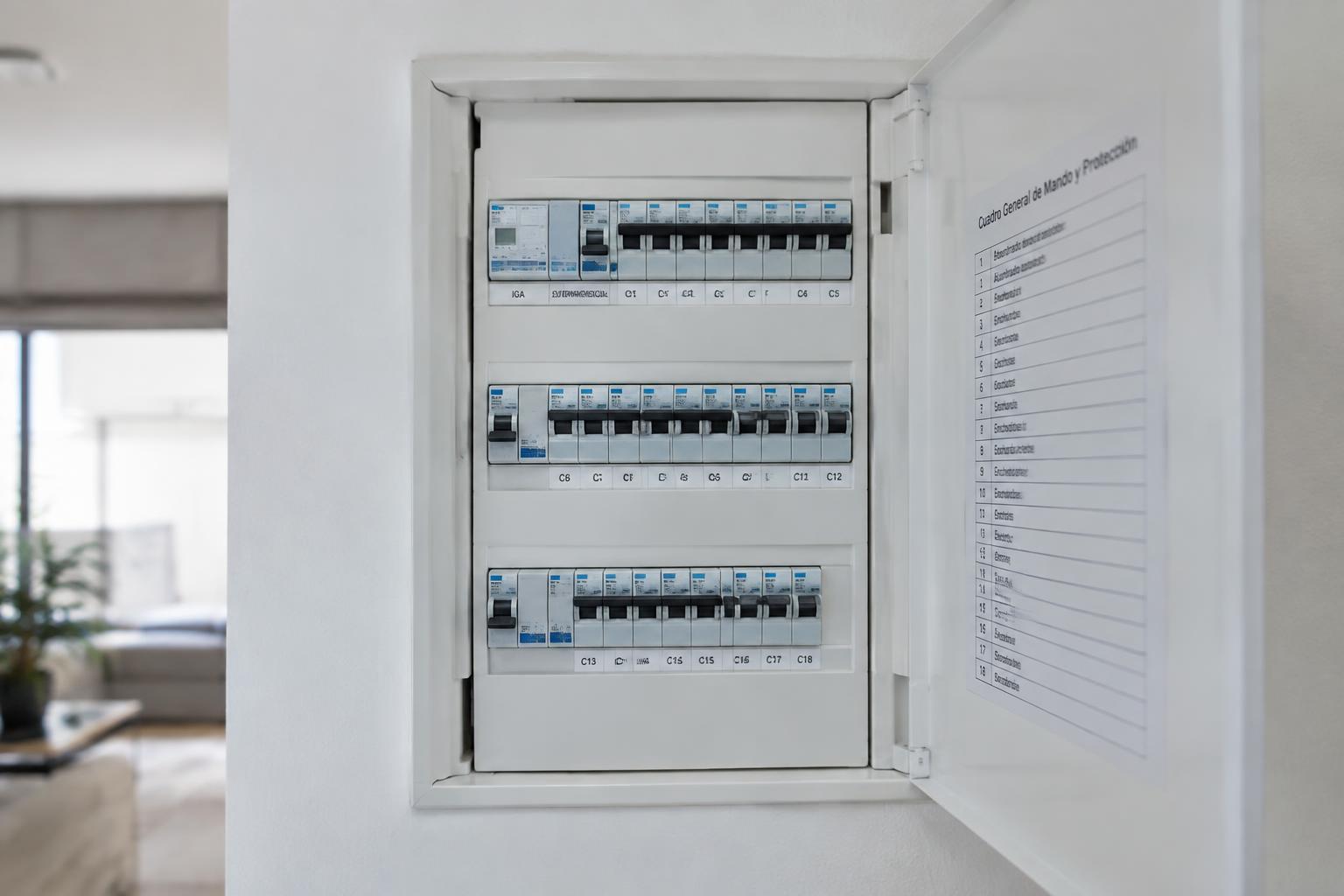 Cuadro eléctrico de una vivienda revisado antes de emitir el boletín eléctrico