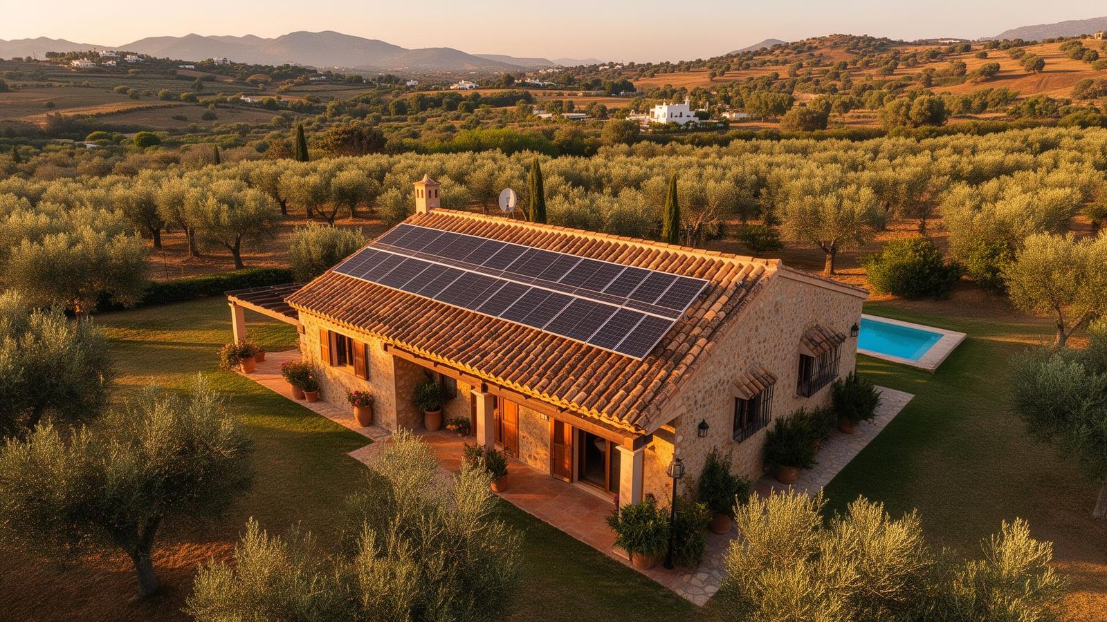 Villa con piscina y placas solares en la Costa del Sol